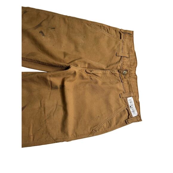 Carhartt Jeans Mens 32x31 Brown Carpenter Utility Work Dungaree Fit Y2K Distress - Picture 5 of 9